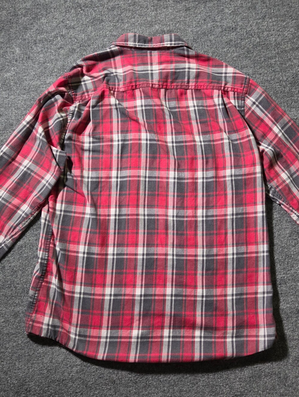 Weatherproof Vintage Red Gray Plaid Button-Up Shirt Large - Picture 10 of 12
